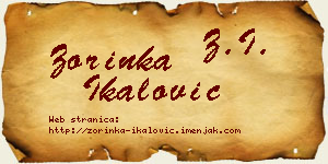 Zorinka Ikalović vizit kartica